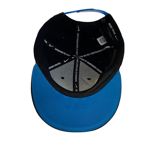 Nike True ~ Nike Air Flat Bill Snap Back Hat ~ Black/Blue - Picture 3 of 6